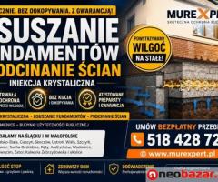 Iniekcja krystaliczna, osuszanie fundamentów i podcinanie ścian - skutecznie Śląsk/Małopolska