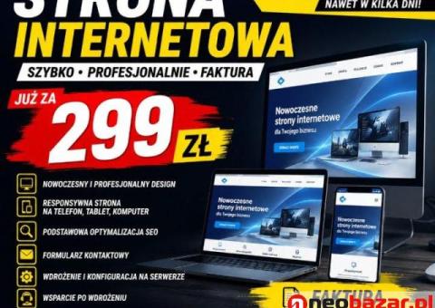 Strona WWW 299 zł | Gotowa w 24 godziny | Nie przepłacaj