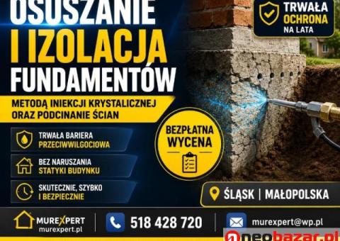 Osuszanie budynków, izolacja fundamentów, iniekcja krystaliczna, podcinanie ścian Śląsk / Małopolska - 2/4